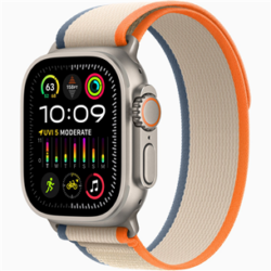 Apple Watch Ultra 2, GPS + Cellular, 49mm, Titanium (Orange/Beige Trail Loop M/L)