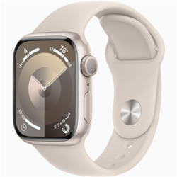 Apple Watch Series 9, GPS, 41mm, Starlight (Starlight Silicone Strap S/M)