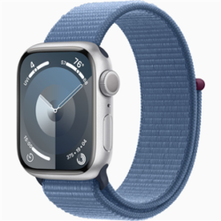 Apple Watch Series 9, GPS, 41mm, Silver (Winter Blue Sport Loop)