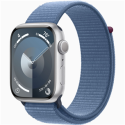 Apple Watch Series 9, GPS, 45mm, Silver (Winter Blue Sport Loop)