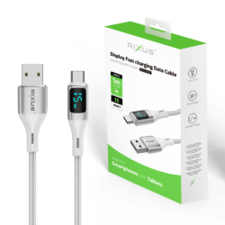 Rixus Display Fast Charging Data Cable Type A To Type C (1M)