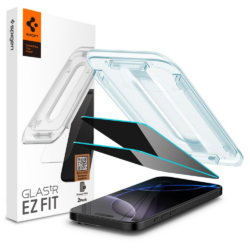 Spigen "GLAS.tR EzFit" Screen Protector for iPhone 16 Pro / 17 / 17 Pro - Privacy (2 Pack)