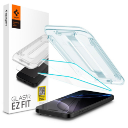 Spigen "GLAS.tR EzFit" Screen Protector for iPhone 15 / 16 - Clear (2 Pack)